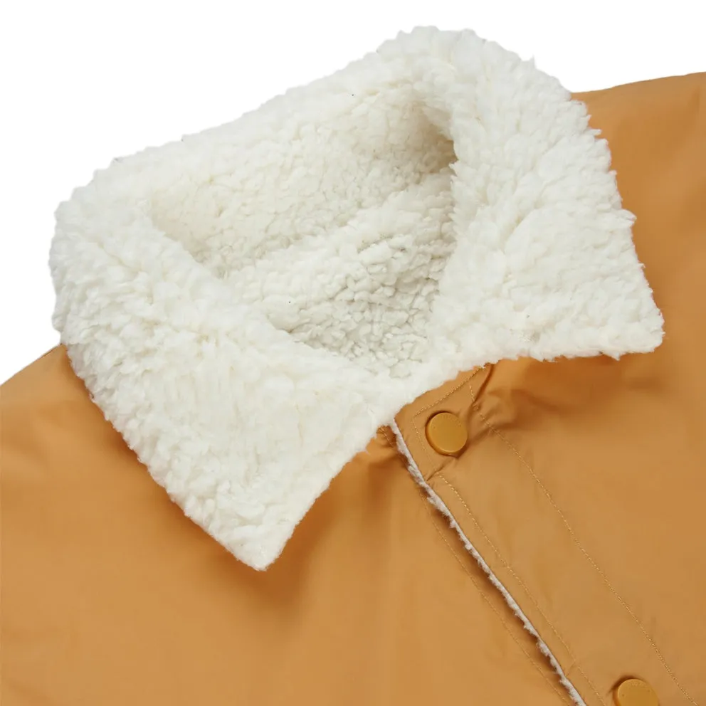 10.DEEP REVERSIBLE POODLE FLEECE COACH'S JACKET // WHITE/BROWN