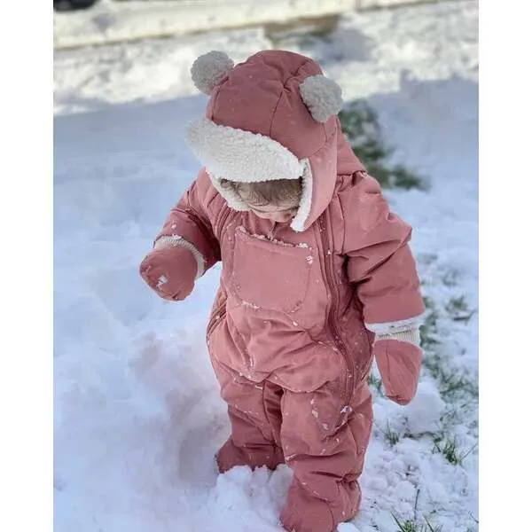 7AM Enfant Benji Snowsuit Bebe, Rose Dawn Quilted