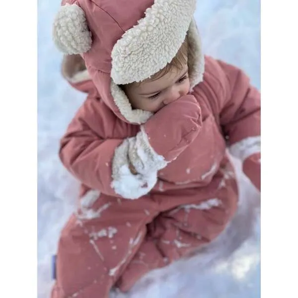 7AM Enfant Benji Snowsuit Bebe, Rose Dawn Quilted