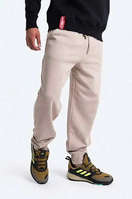 Alpha Industries cotton joggers beige color