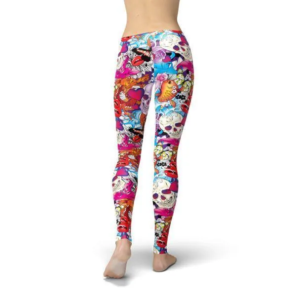 Avery Tattoo Skulls Leggings