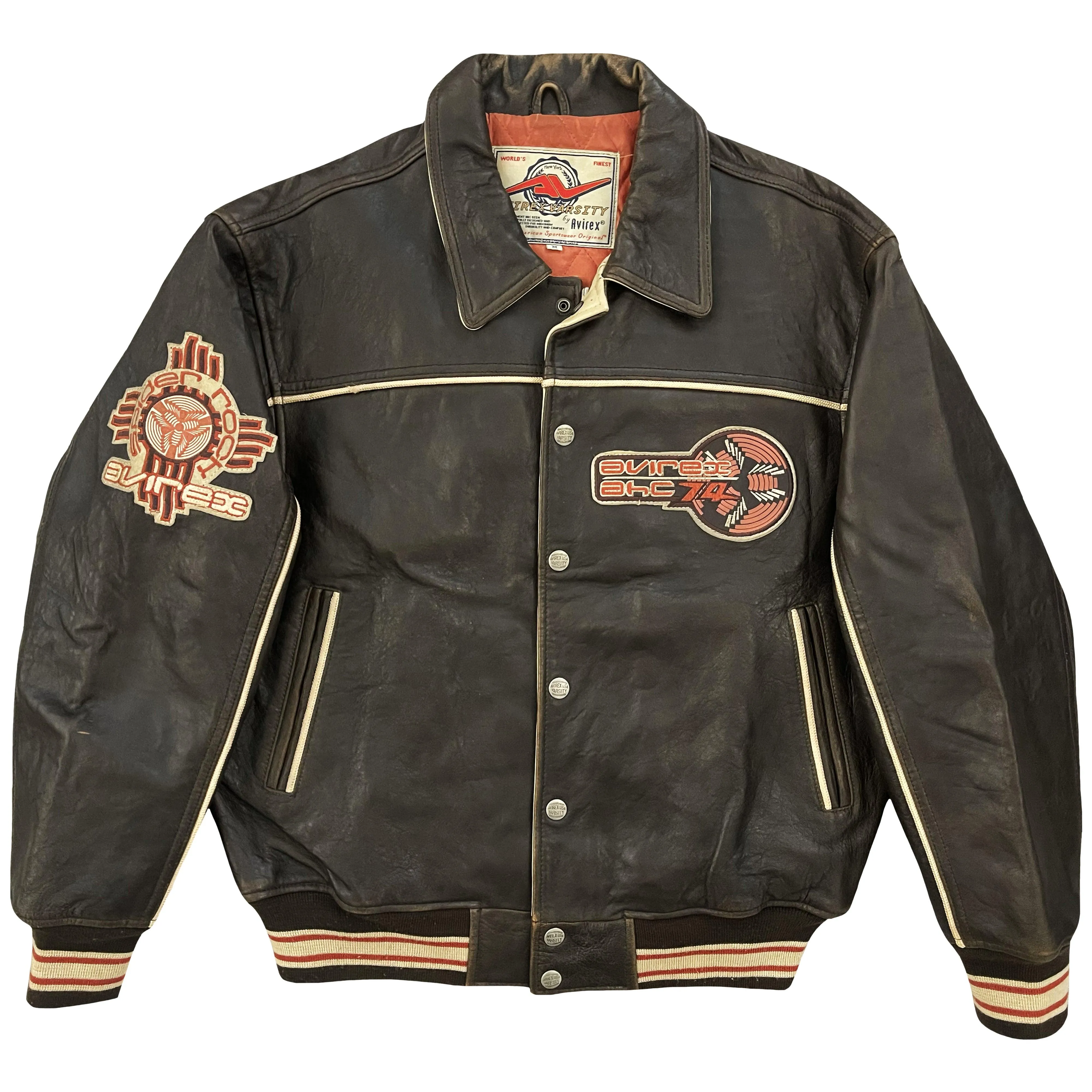 Avirex Leather Varsity Jacket - M