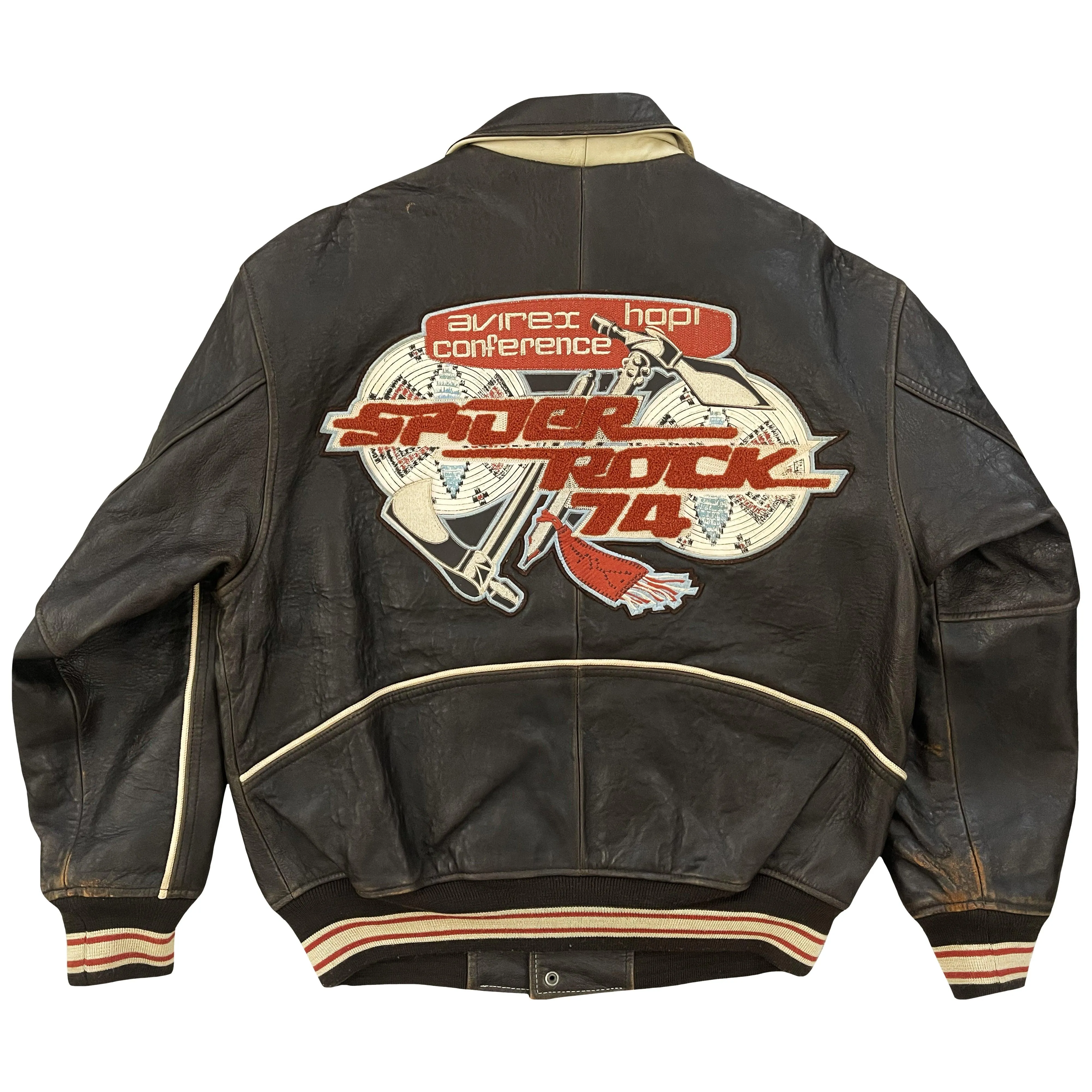 Avirex Leather Varsity Jacket - M