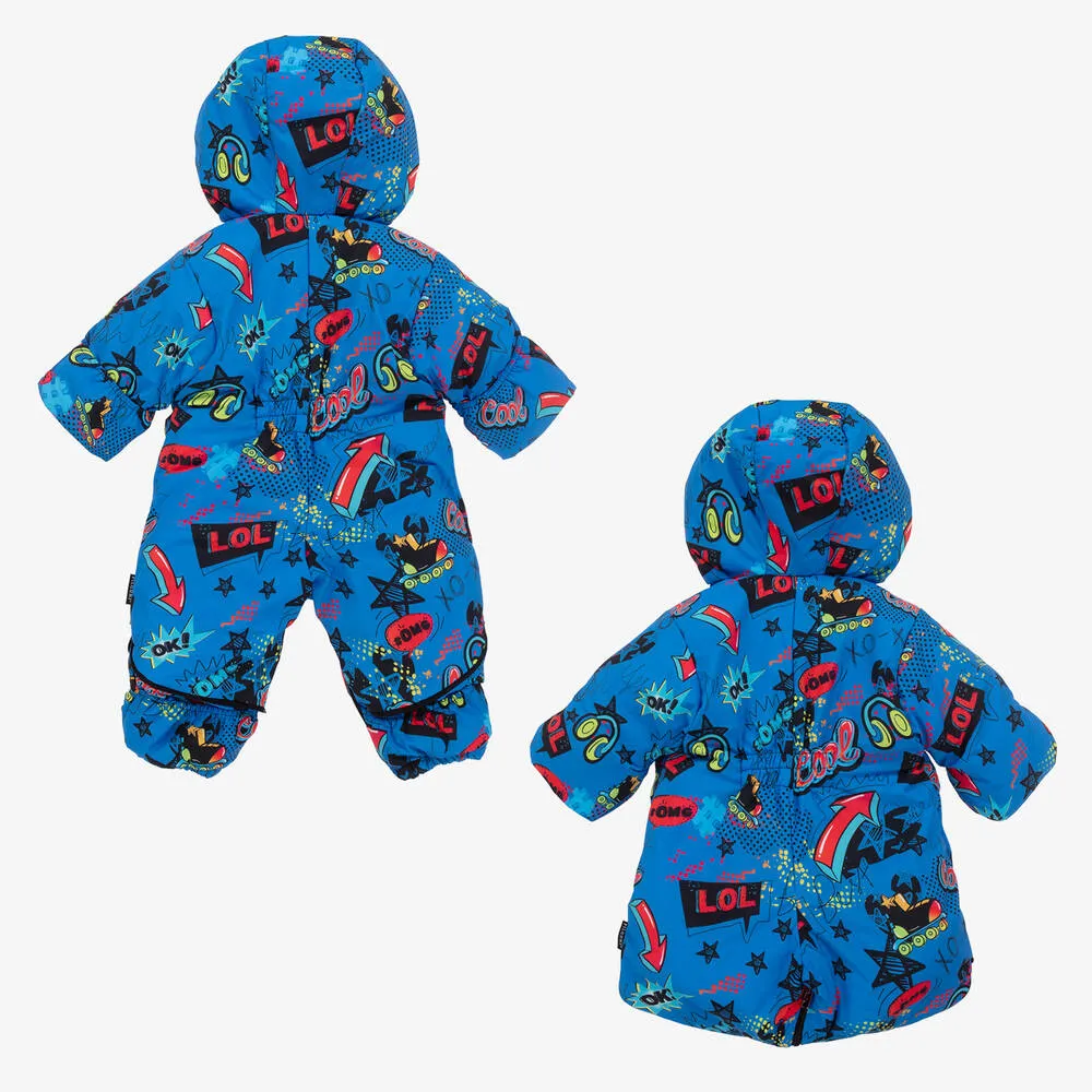 Baby Boys Blue Graphic Snowsuit