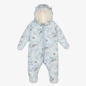 Baby Boys Blue Logo Snowsuit