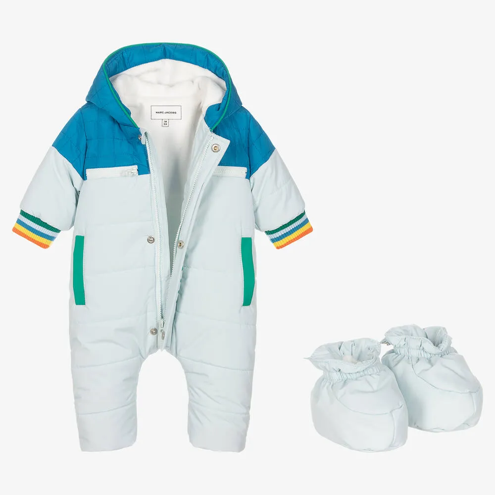 Baby Boys Blue Padded Snowsuit