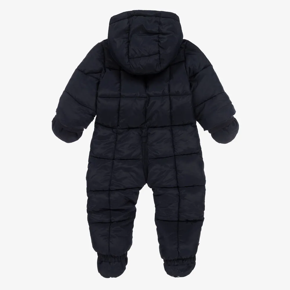 Baby Boys Navy Blue Hooded Snowsuit