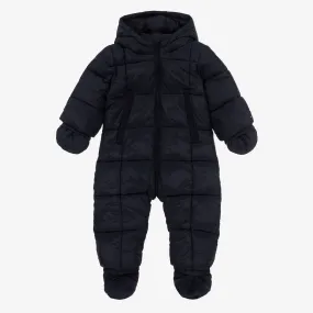 Baby Boys Navy Blue Hooded Snowsuit