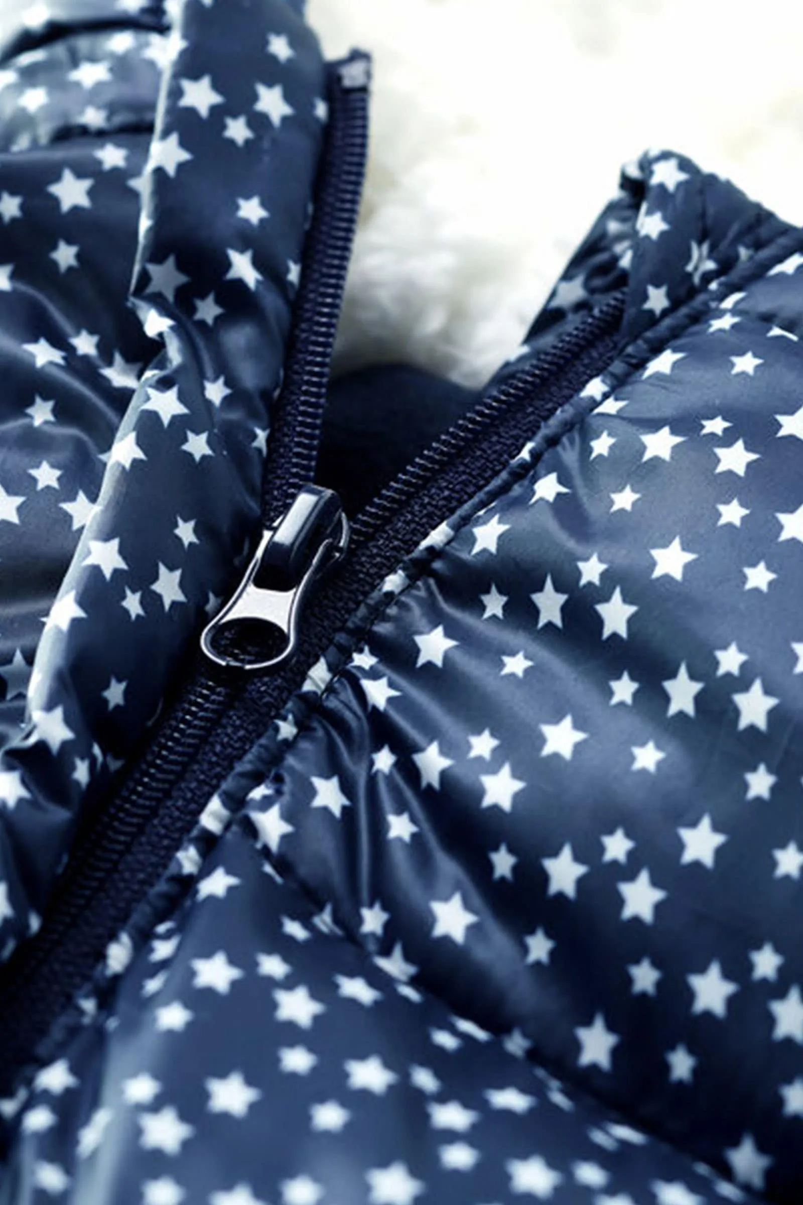 Baby Boy's Navy With Little Star Printed Hooded Snowuit