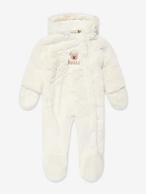 Baby Faux Fur Snowsuit in Ivory