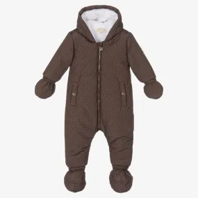 Baby Girls Brown MK Logo Snowsuit