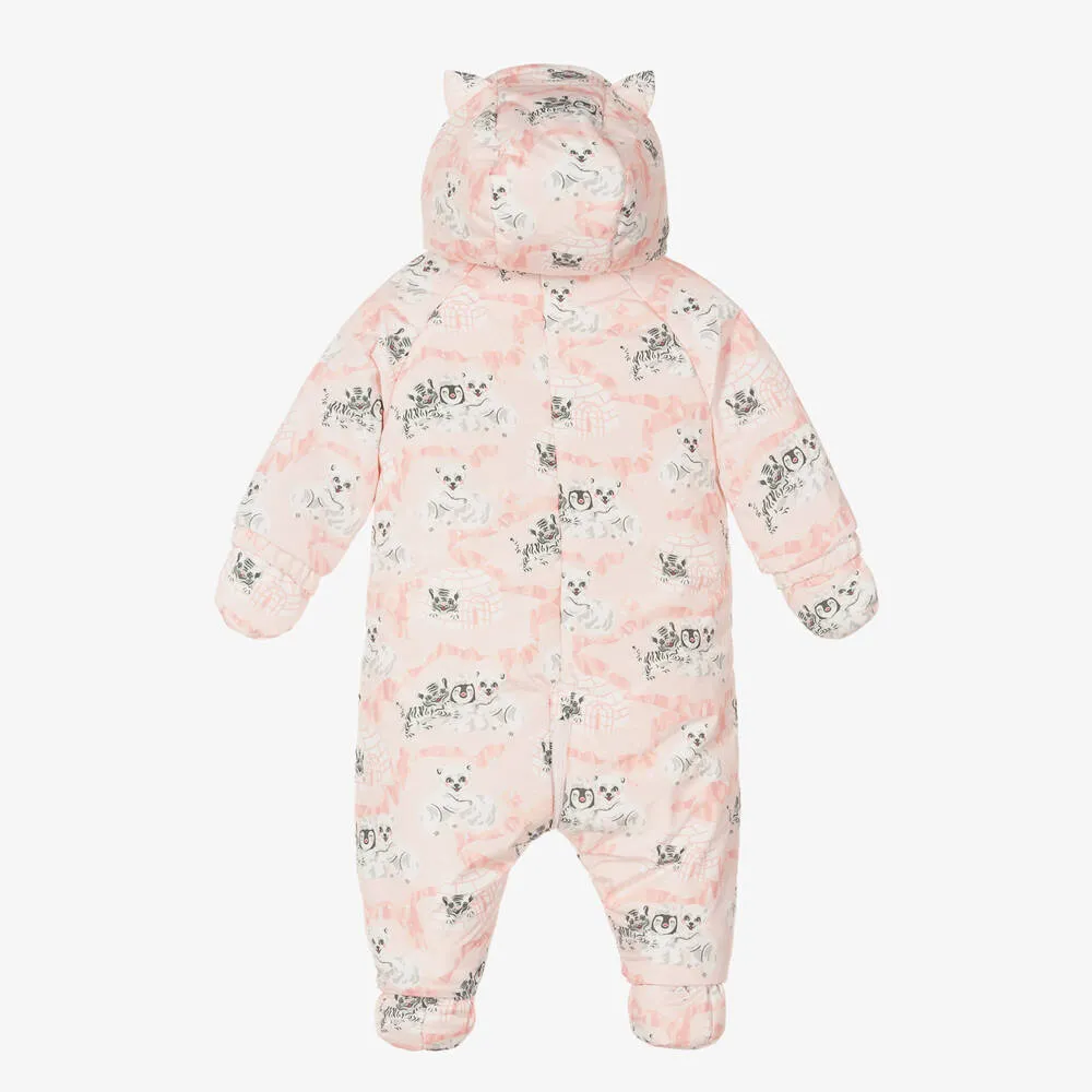 Baby Girls Pink Logo Snowsuit