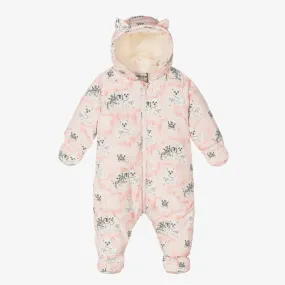 Baby Girls Pink Logo Snowsuit