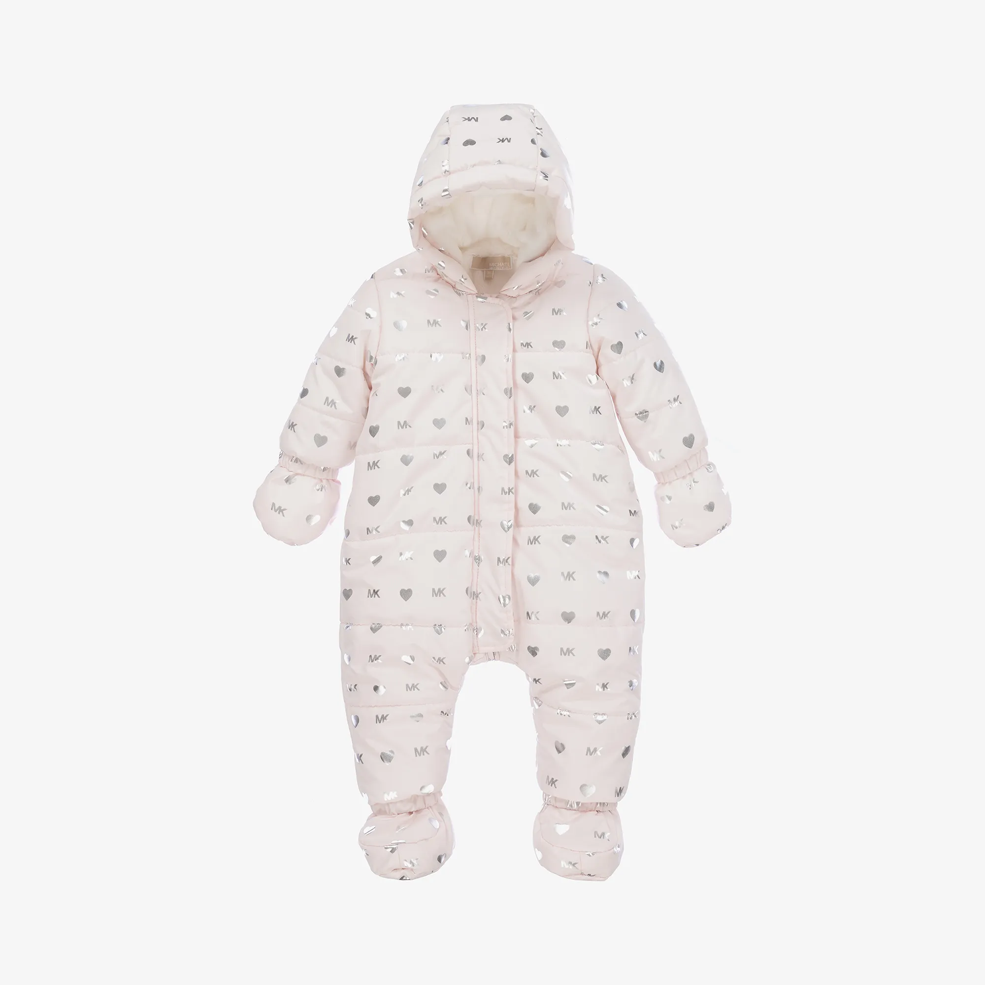 Baby Girls Pink Monogram Snowsuit