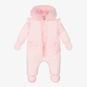 Baby Girls Pink Padded Snowsuit