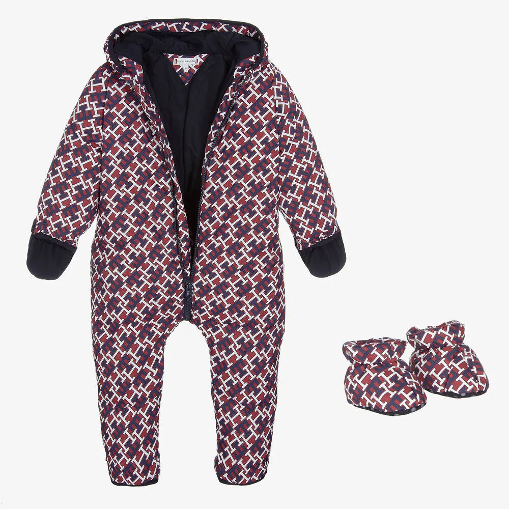 Baby Red Monogram Snowsuit