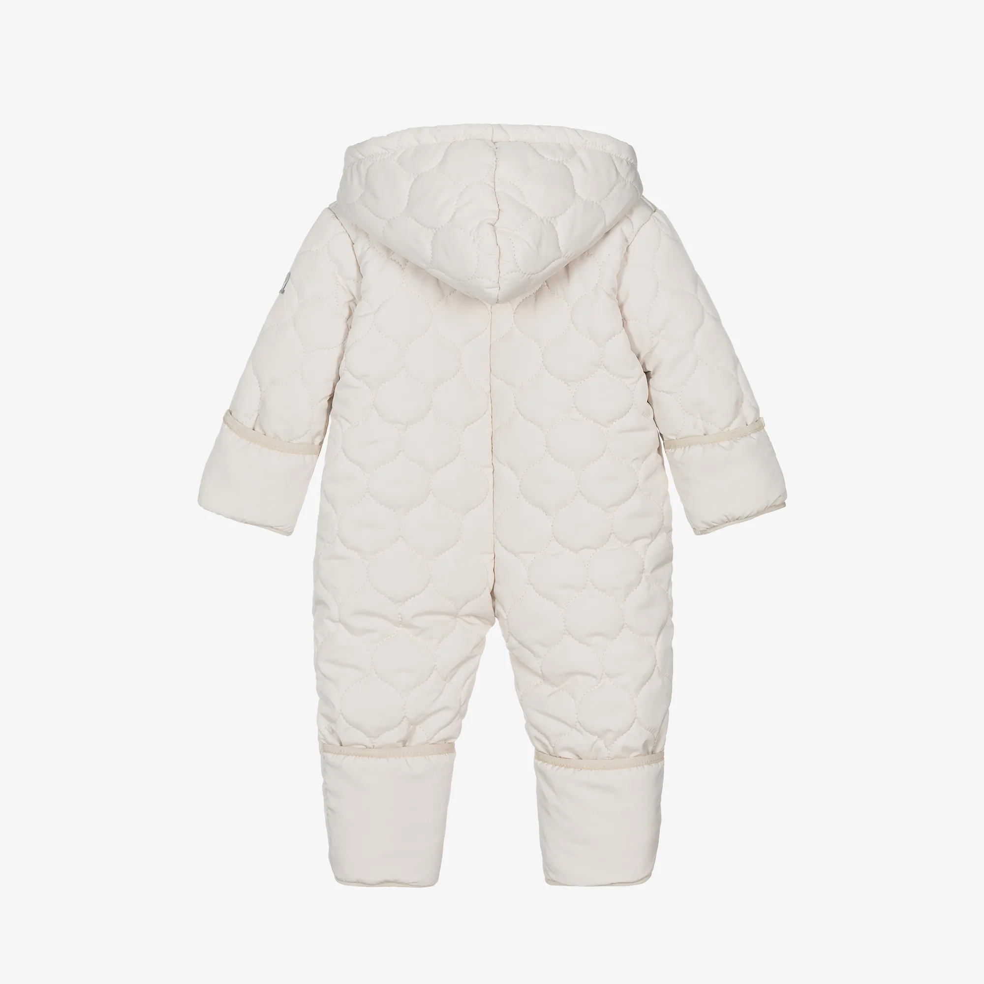 Beige Quilted Baby Snowsuit