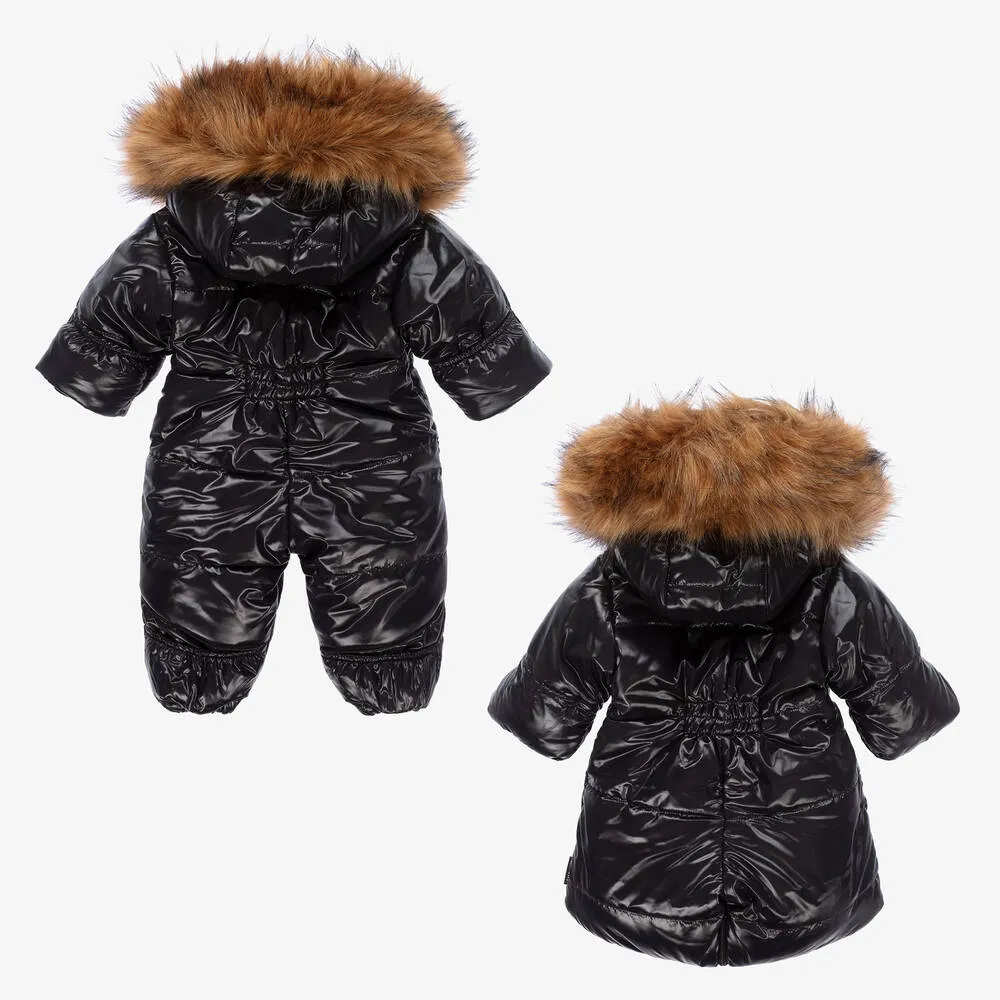 Black 2-in-1 Baby Snowsuit