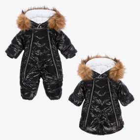 Black 2-in-1 Baby Snowsuit