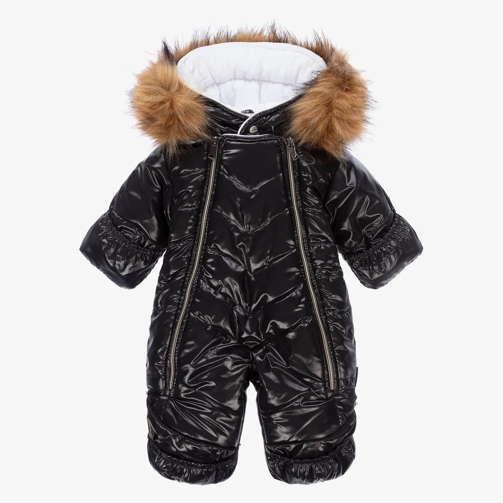 Black 2-in-1 Baby Snowsuit