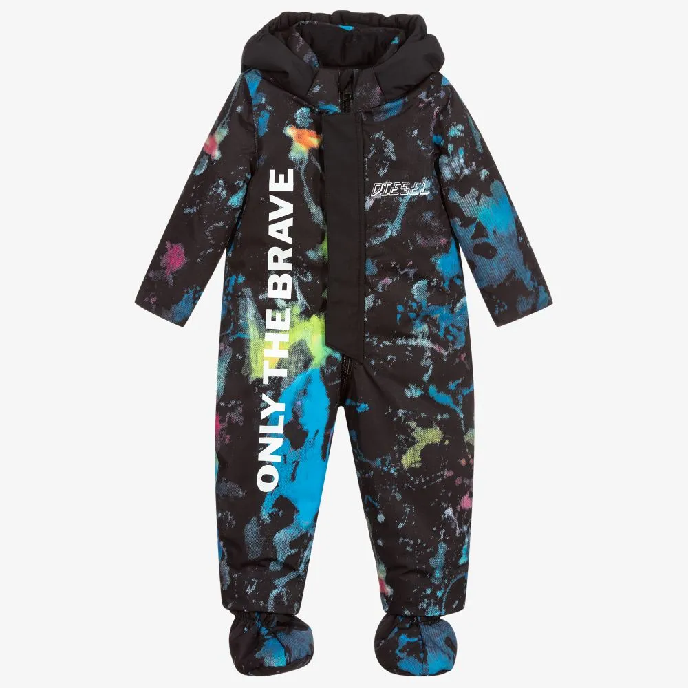 Black Logo Baby Snowsuit