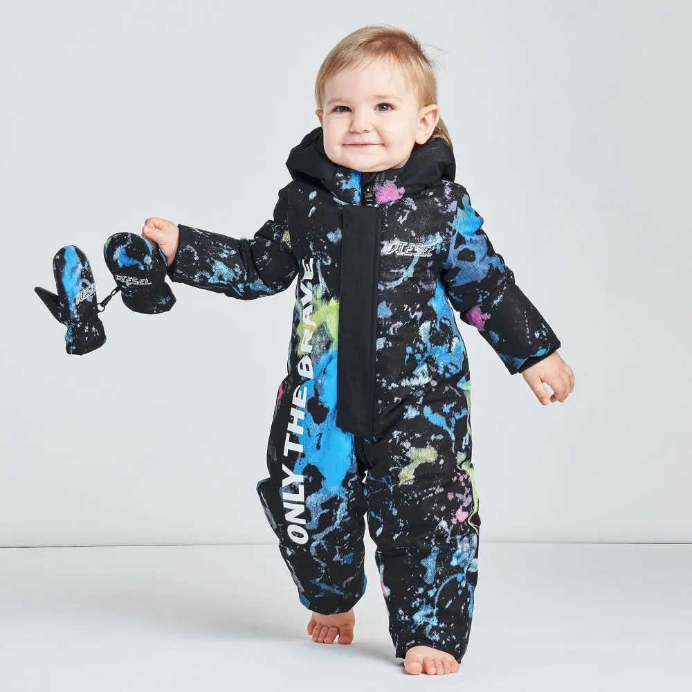 Black Logo Baby Snowsuit