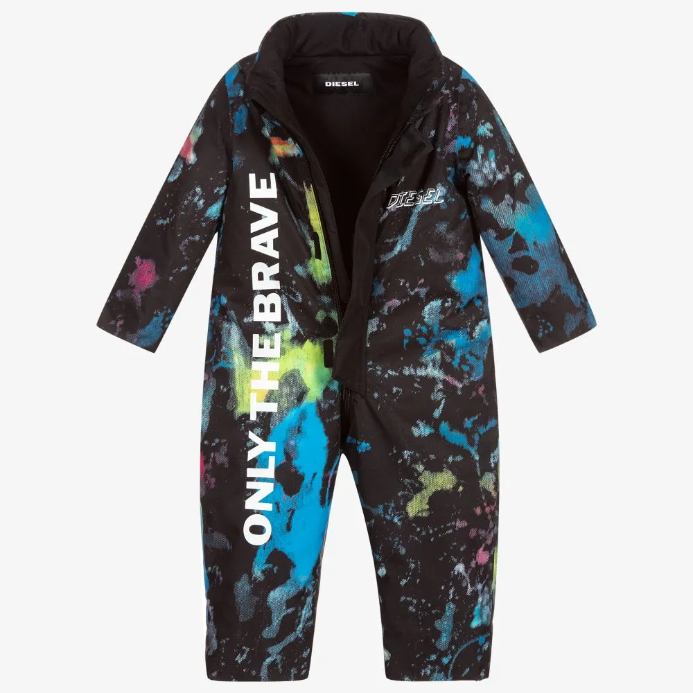 Black Logo Baby Snowsuit