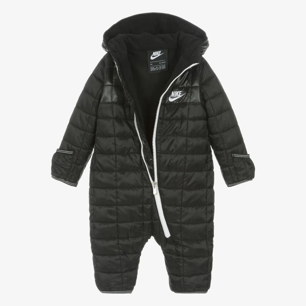 Black Padded Baby Snowsuit