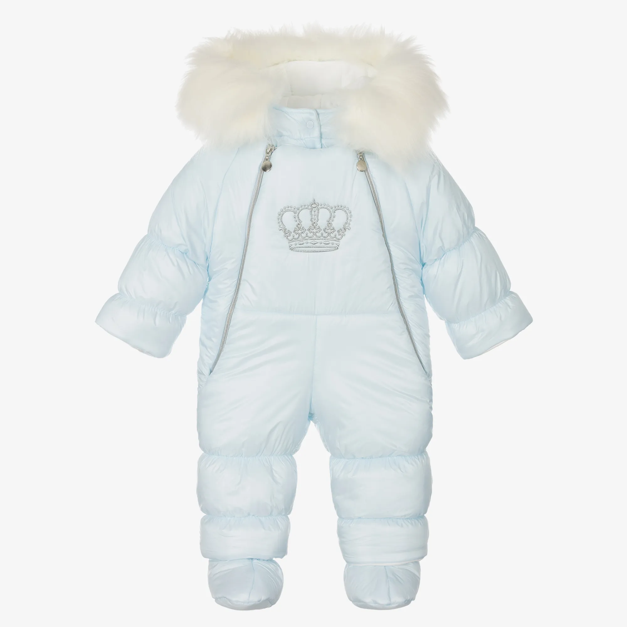 Blue Crown Baby Snowsuit