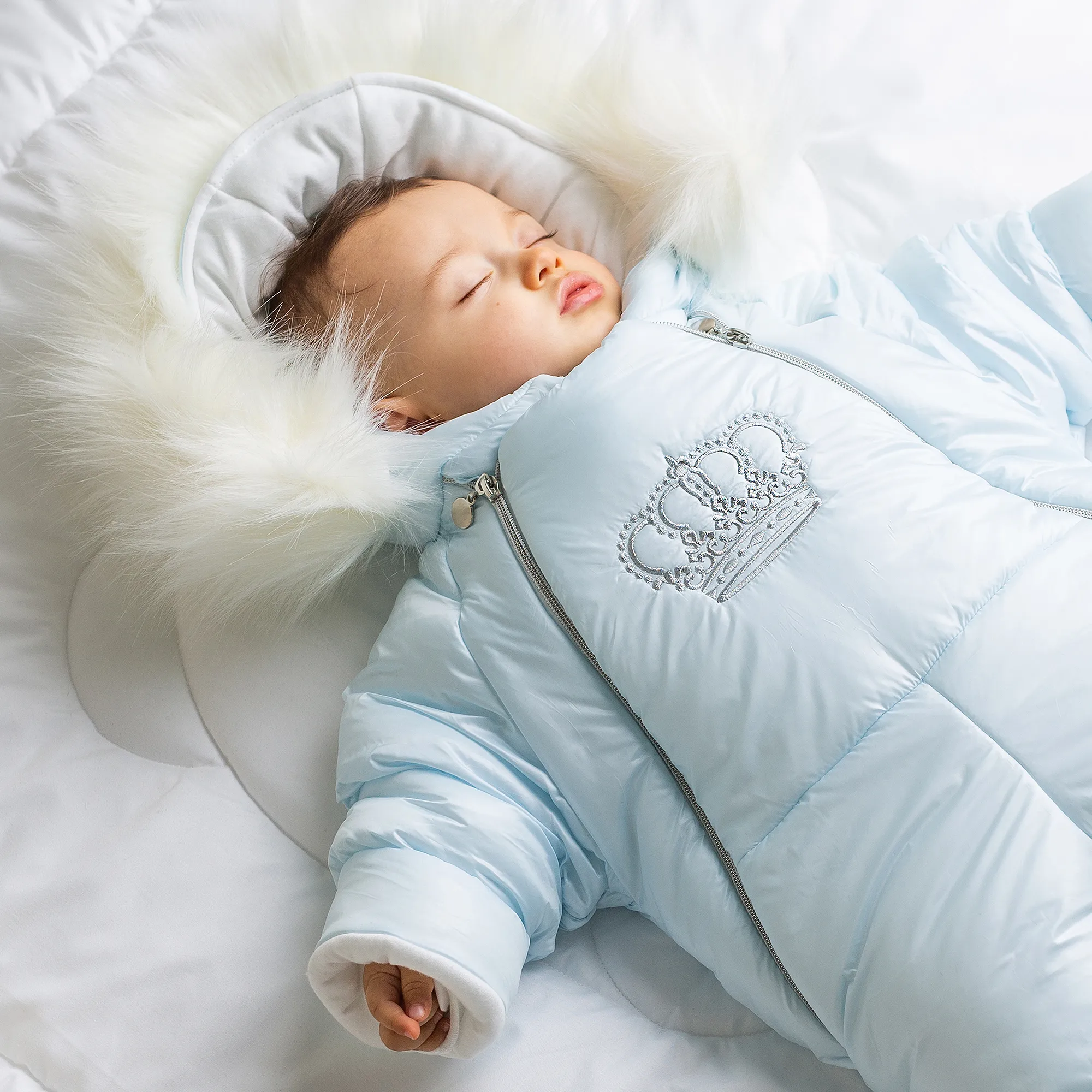 Blue Crown Baby Snowsuit