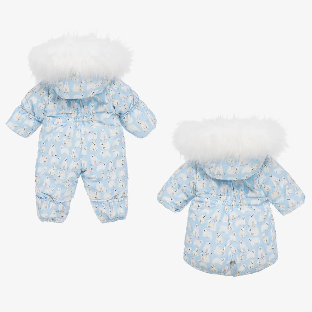 Blue Polar Bear Baby Snowsuit