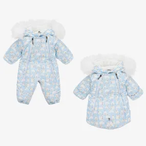 Blue Polar Bear Baby Snowsuit