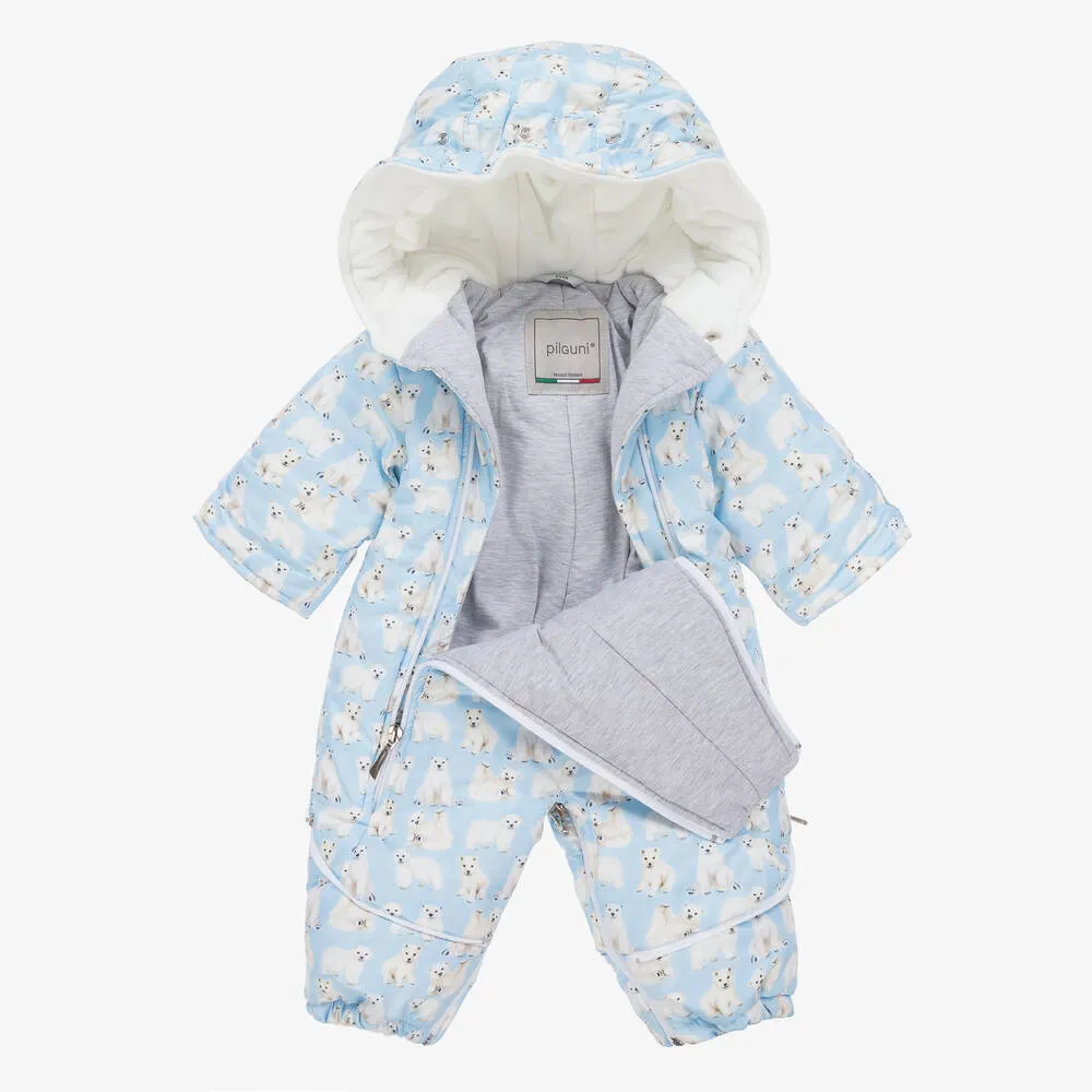 Blue Polar Bear Baby Snowsuit