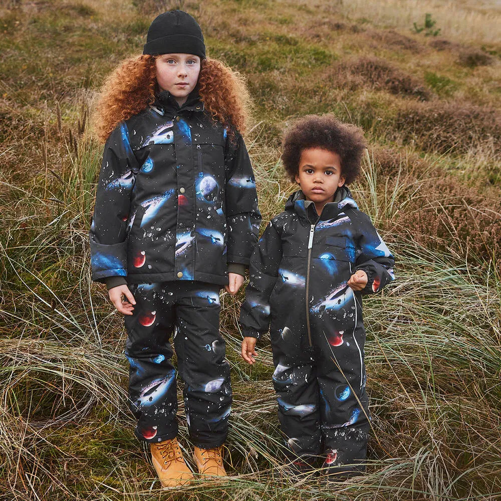 Boys Black Space Waterproof Snowsuit