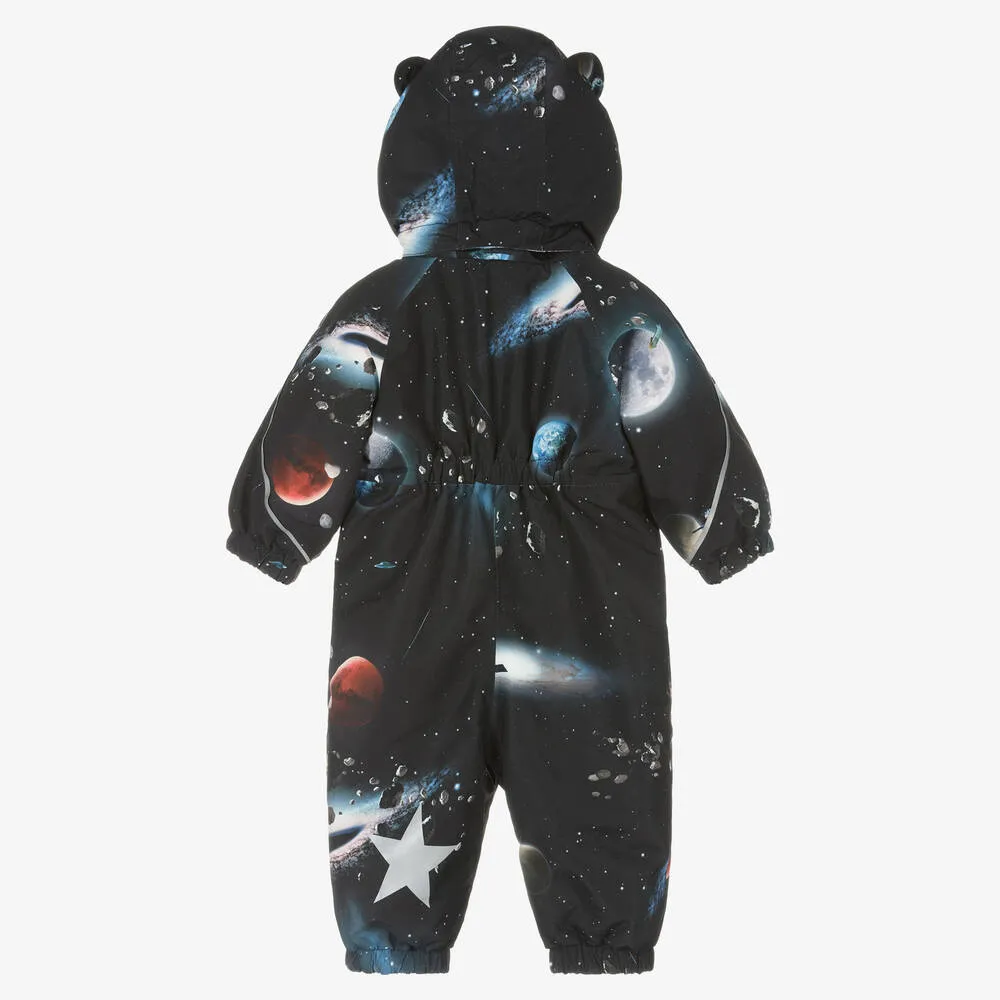 Boys Black Space Waterproof Snowsuit