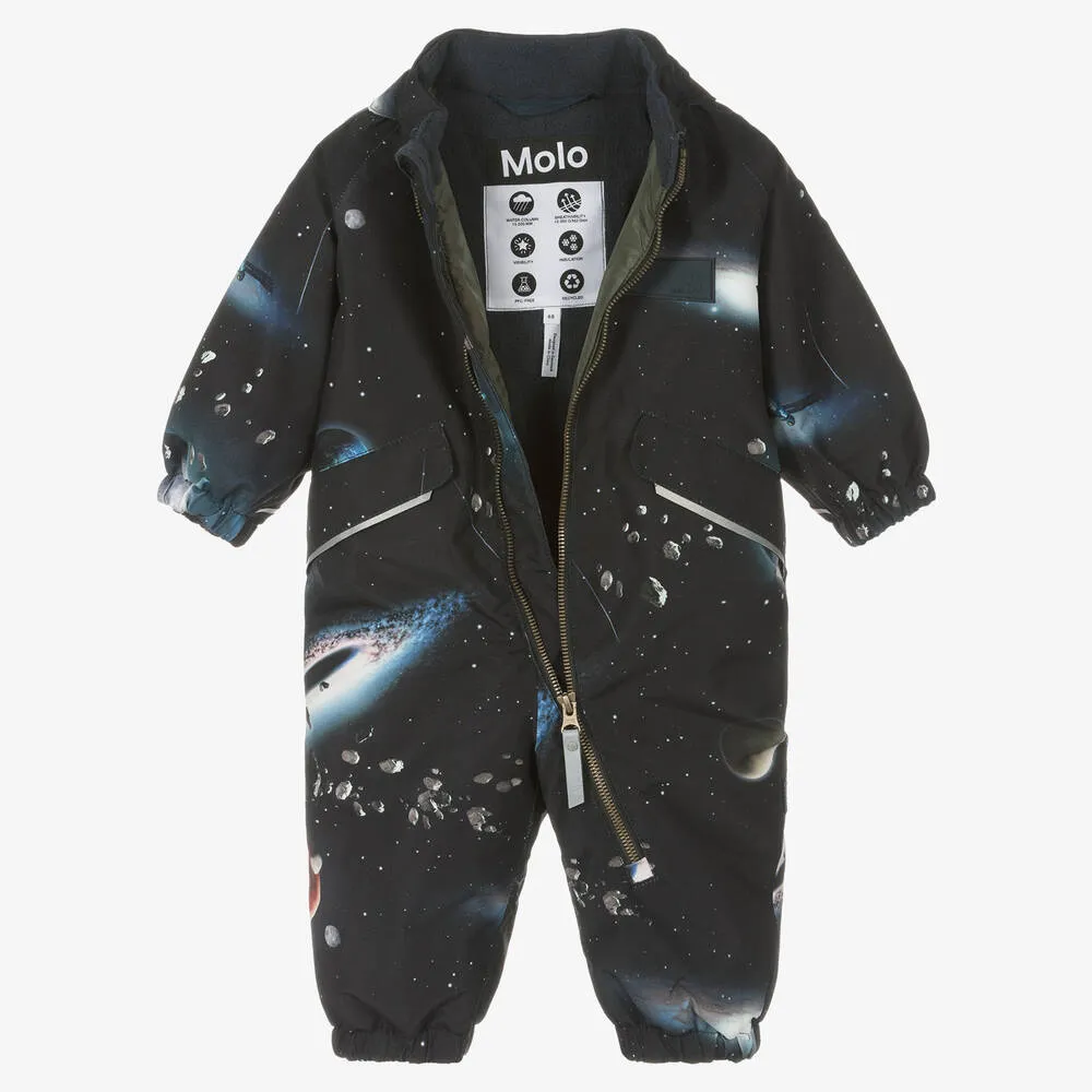 Boys Black Space Waterproof Snowsuit