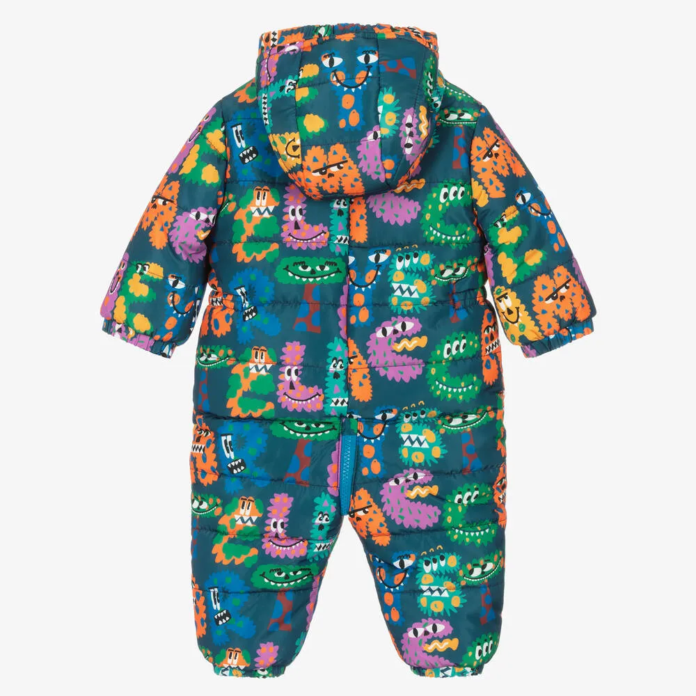 Boys Blue Fleece-Lined Monster Snowsuit