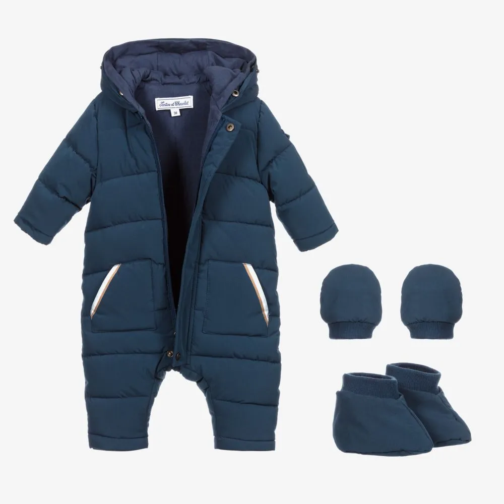 Boys Dark Blue Snowsuit