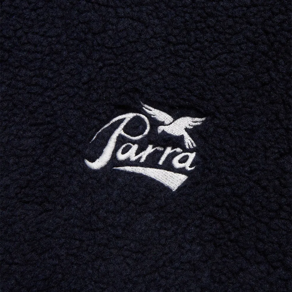 BY PARRA PENCIL BIRD POLAR FLEECE PULLOVER // NAVY BLUE