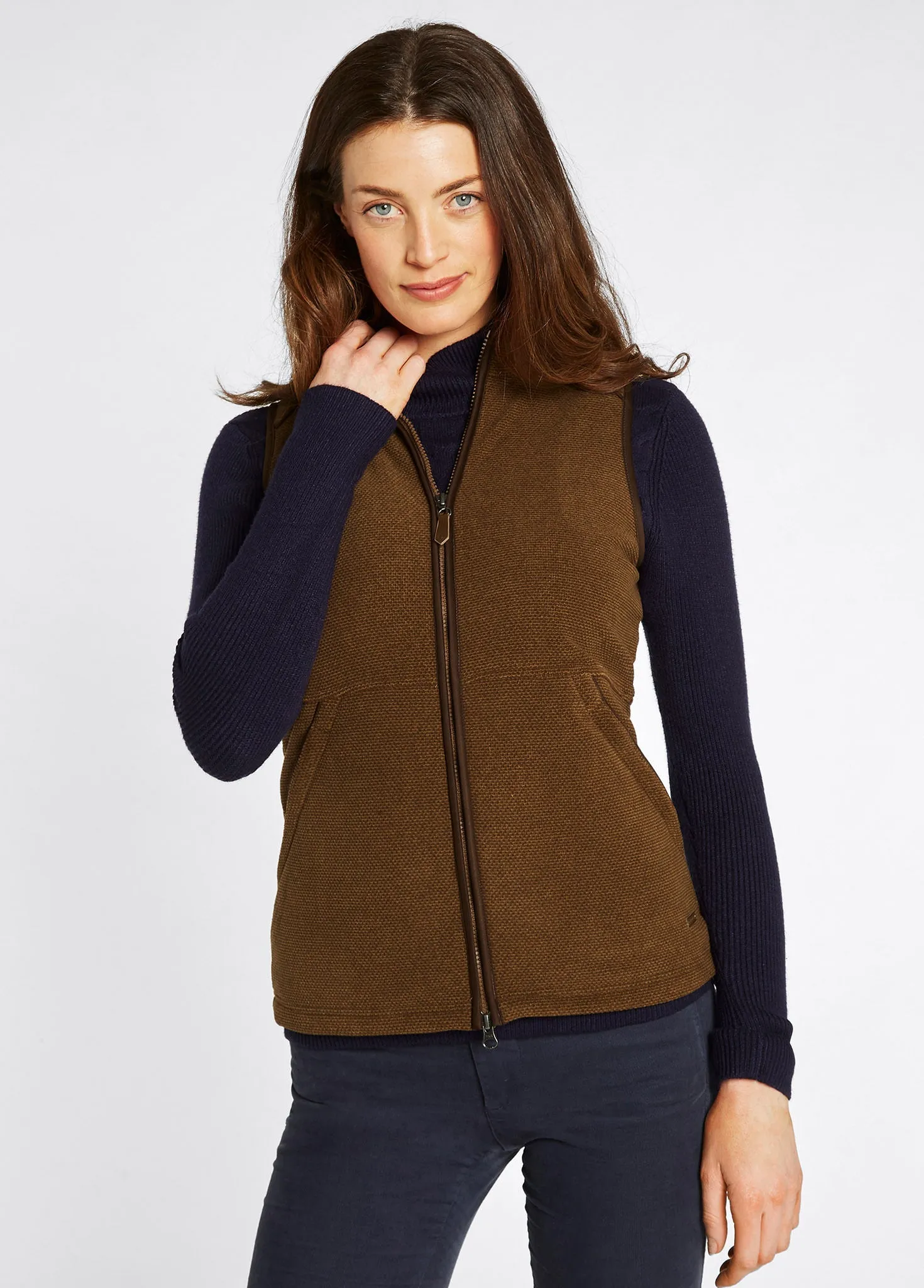 Carbury Women's Fleece Gilet - Walnut