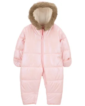 Carters Oshkosh Baby 1-Piece Pink Snowsuit