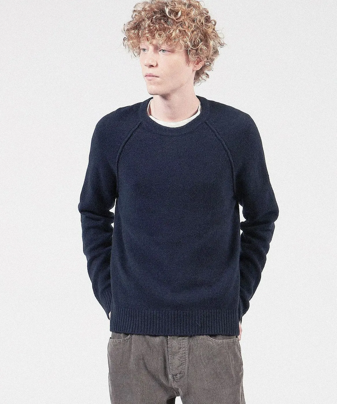 Cashmere Raglan Sweater-Flint