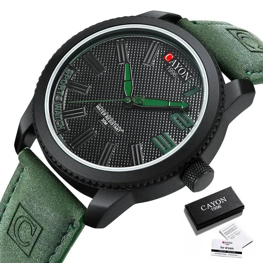 CH0335 Men's Simple Watch - Leather Sports Wristwatch