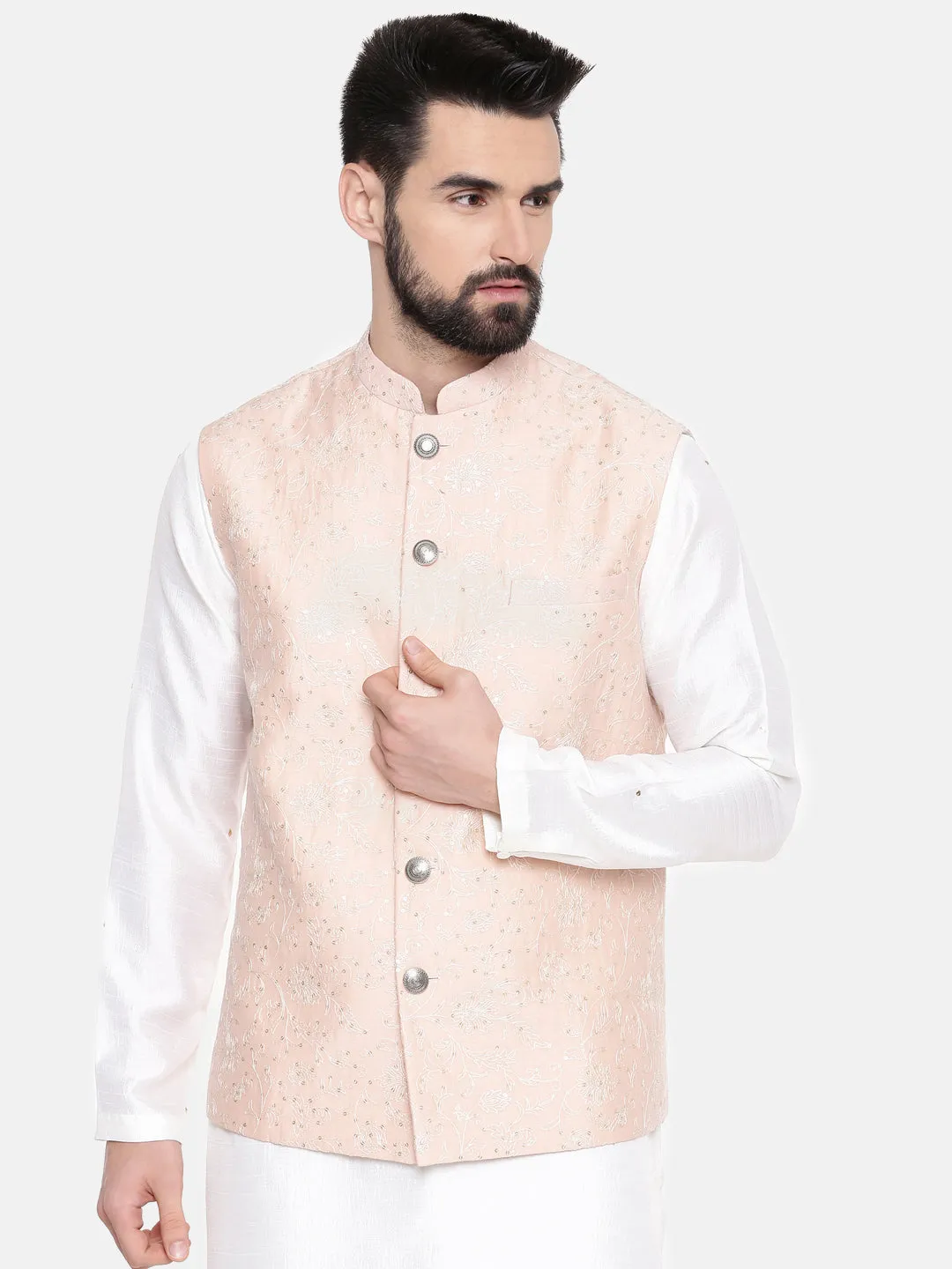 Chanderi Emb Pink Jacket - MMWC0210