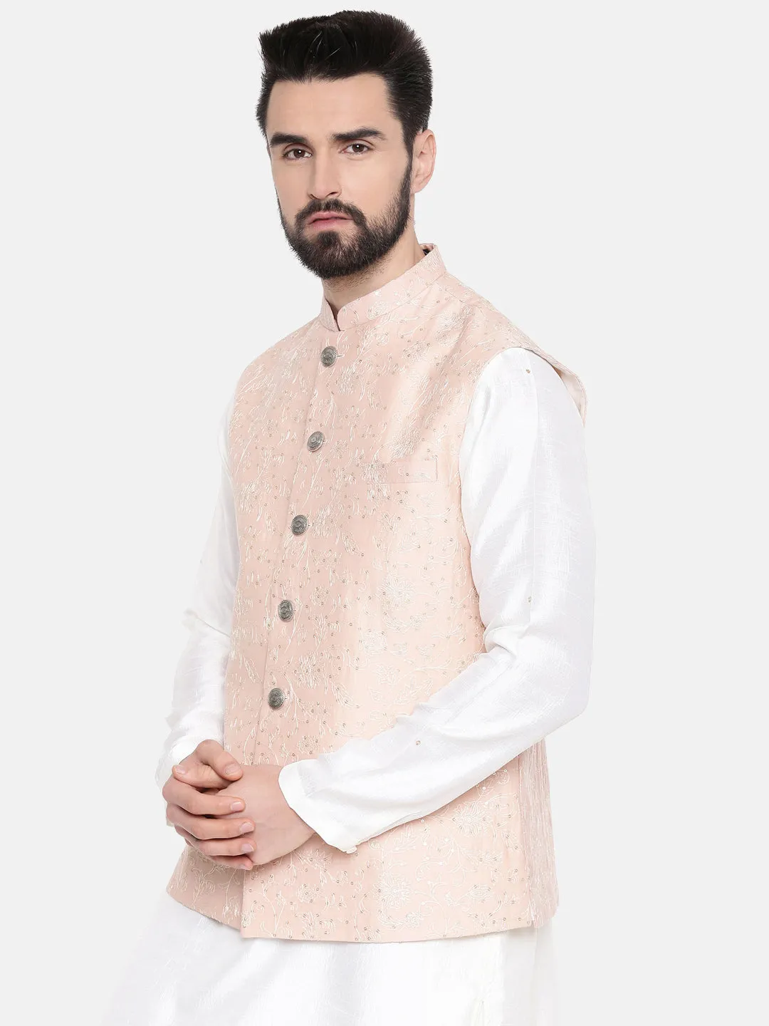 Chanderi Emb Pink Jacket - MMWC0210