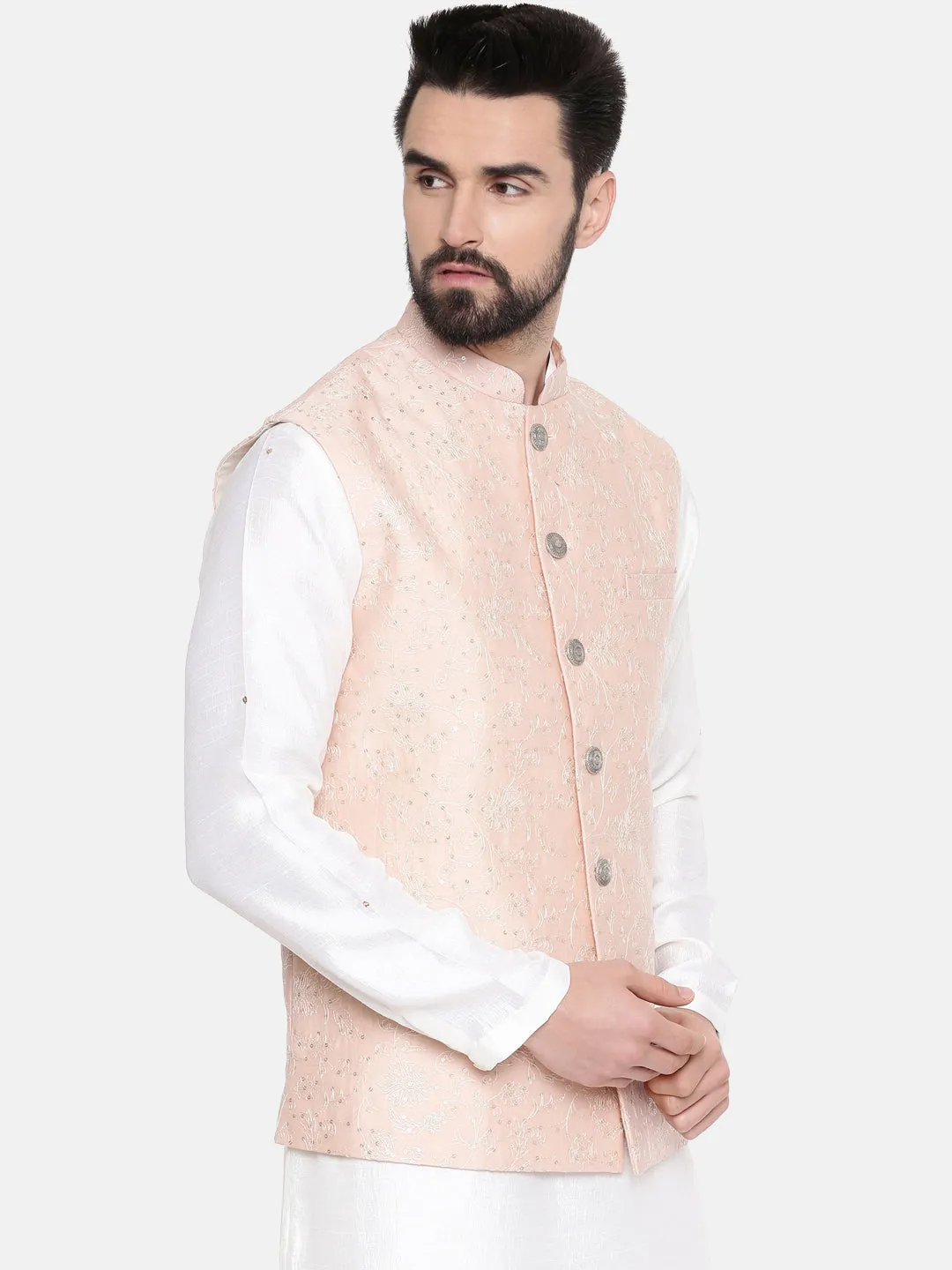 Chanderi Emb Pink Jacket - MMWC0210