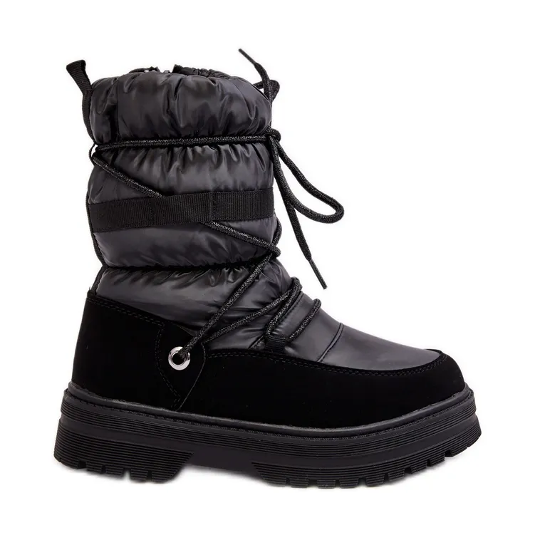 Children's Waterproof Wool-Insulated Snow Boots Black Romaine