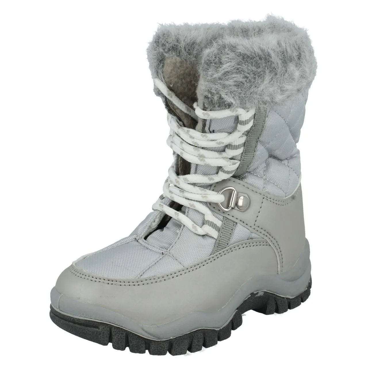 Childrens Unisex Spot On Snow Boots With Fur Trim GSSB