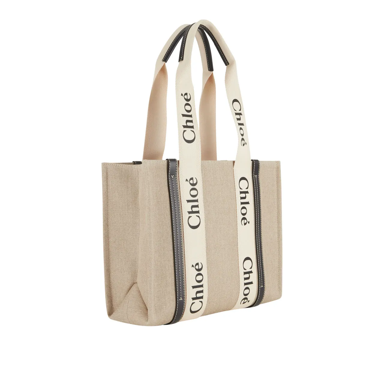 CHLOÉ Woody Tote - White Blue