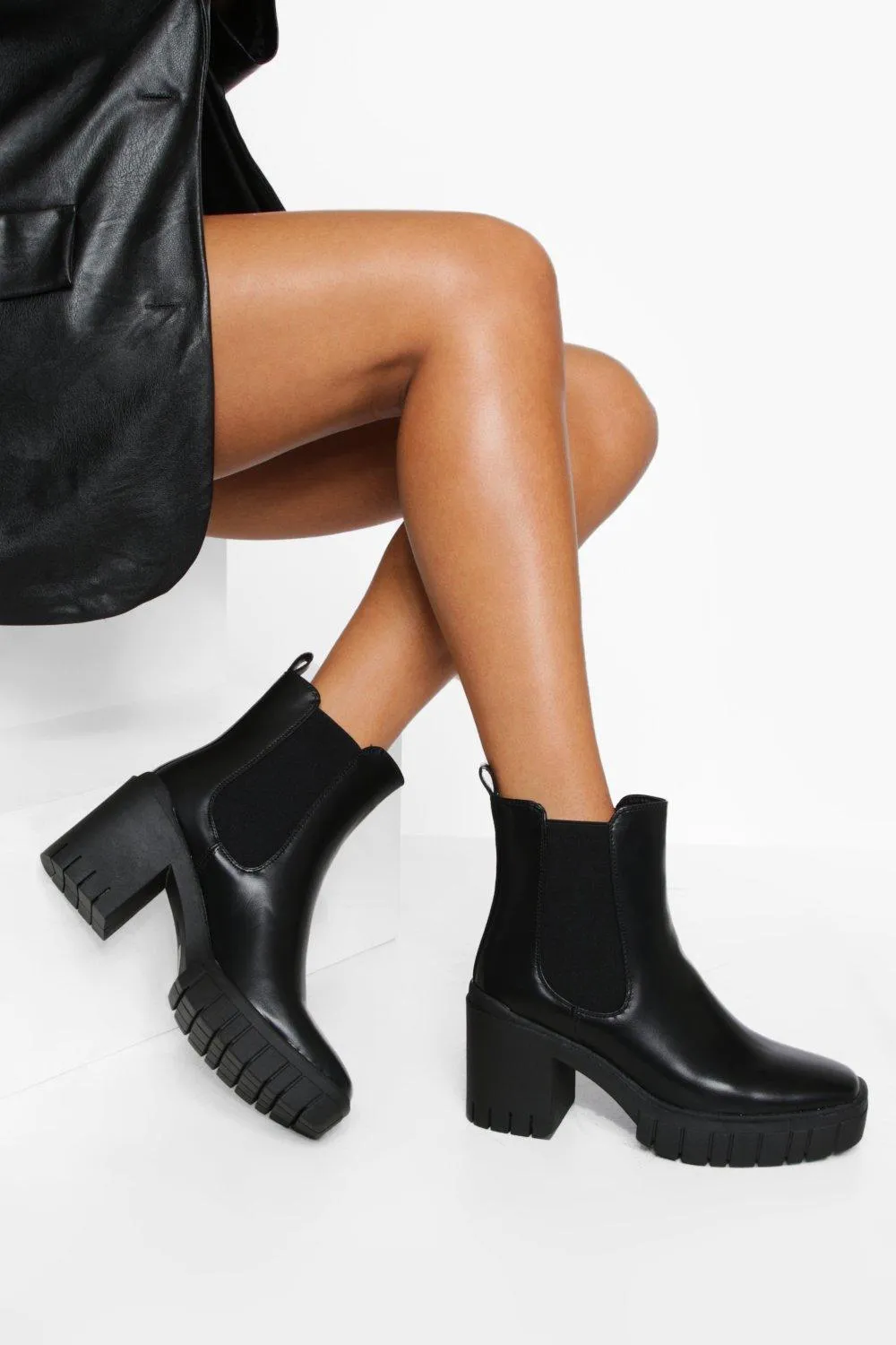 Chunky Heeled Chelsea Boots